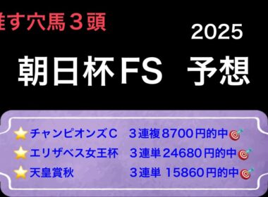 【競馬予想】　朝日杯フューチュリティステークス　予想　2025