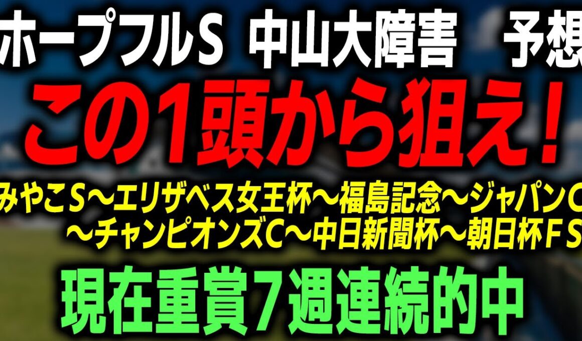 【ホープフルS　中山大障害 2025 最終予想】絶対に買いたい本命対抗馬と買い目を徹底解説します
