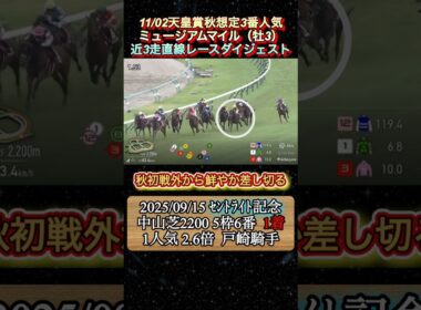【ミュージアムマイル】 天皇賞秋想定3番人気！近3走ダイジェスト　#競馬  #天皇賞秋  #ミュージアムマイル  #shorts