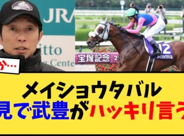 【有馬記念2025】メイショウタバル会見で武豊がハッキリ言う…【競馬反応集】