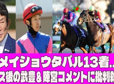【有馬記念】メイショウタバル13着...、レース後の武豊＆陣営コメントに批判殺到‼️許せない🔥   武豊＆石橋守、まさかの敗因を馬のせいに…？