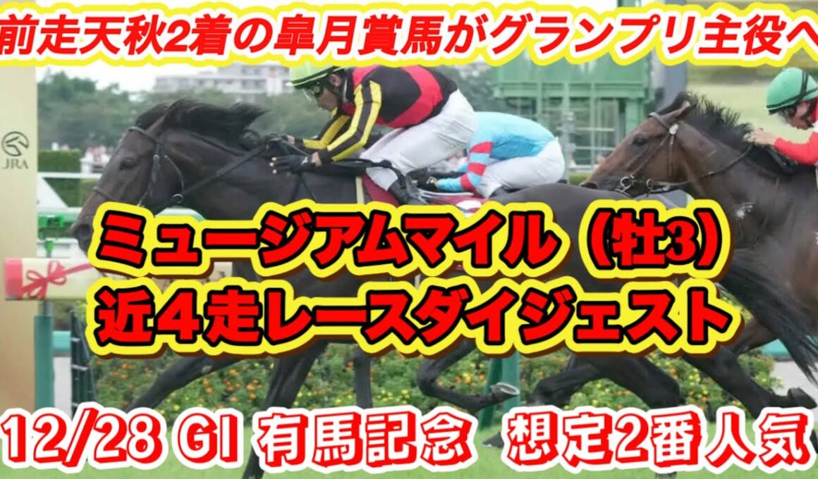 【ミュージアムマイル】G I有馬記念想定2番人気！今年の皐月賞馬の近4走レースダイジェスト