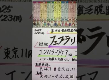 【競馬予想】東京11R フェブラリーステークス🐎Ｇ１だ❣️勝負です😃❗️