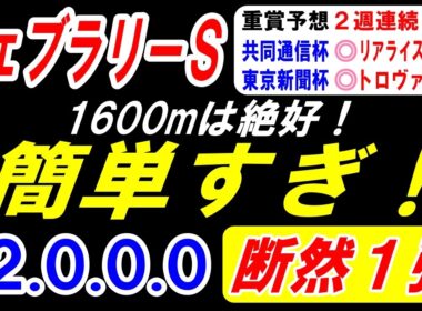 【 フェブラリーＳ 2026 】 簡単すぎ！1600mは絶好！（12.0.0.0）断然１強！