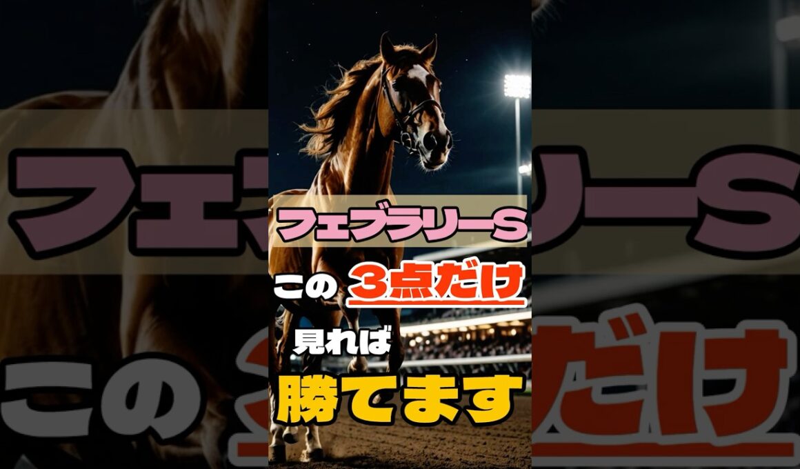 フェブラリーS、この3点だけ見れば勝てます。#競馬 #東京競馬 #フェブラリーステークス #重賞予想 #競馬予想 #無料予想 #競馬好き #馬券 #馬券生活 #競馬情報 #競馬ファン #競馬ニュース