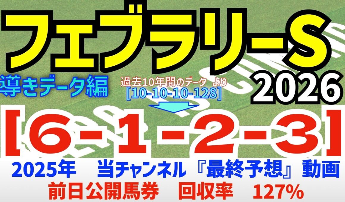 【フェブラリーステークス2026】　導きデータ編　過去10年間のデータから導かれた馬とは/2025年の馬券回収率は127％/単勝回収率は二年連続100％以上【データ傾向】【競馬予想】