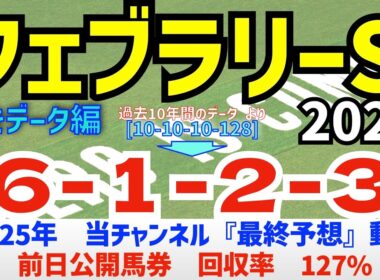 【フェブラリーステークス2026】　導きデータ編　過去10年間のデータから導かれた馬とは/2025年の馬券回収率は127％/単勝回収率は二年連続100％以上【データ傾向】【競馬予想】
