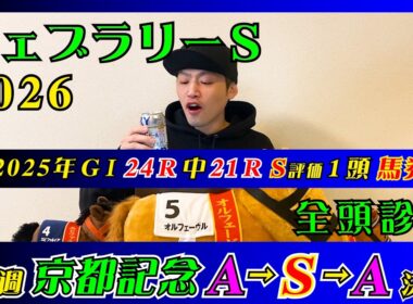 【フェブラリーステークス2026】共同通信杯はＳ評価２頭馬券内で３Ｒ連続Ｓ評価馬券内中!!【全頭診断】
