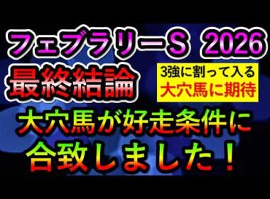 フェブラリーステークス2026【最終結論】 大穴馬が好走条件に合致しました