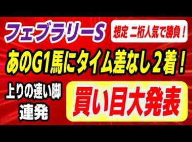 フェブラリーステークス2026【想定 二桁人気で勝負】あのG1馬にタイム差なし２着に好走した爆穴が一角崩す！