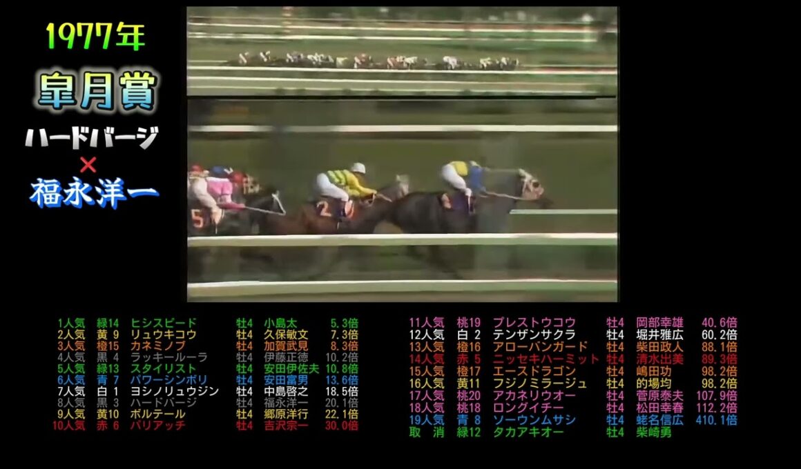 1977年皐月賞　ハードバージ　福永洋一　#ウマ娘＃競馬＃ダート＃武豊#競走馬#horse#ウマ娘プリティーダービー