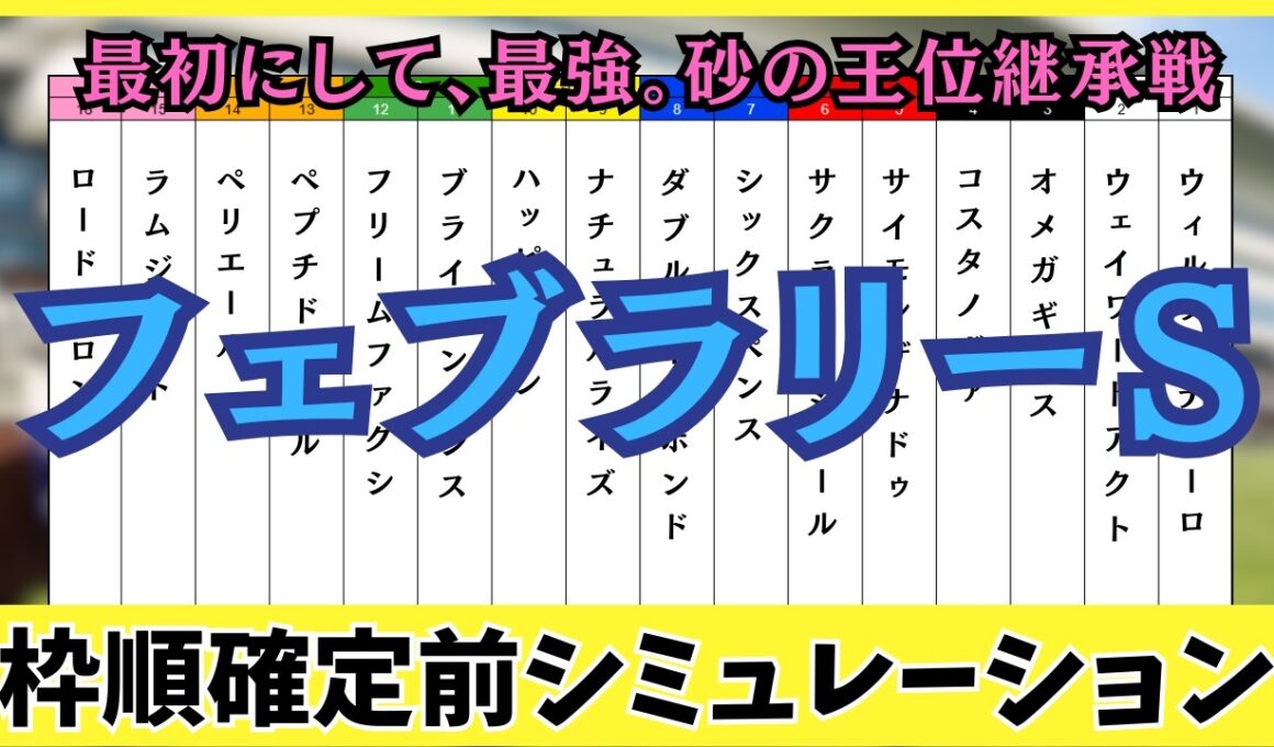【フェブラリーステークス2026】枠順確定前シミュレーション 最初にして、最強。2026年、砂の王位継承戦。