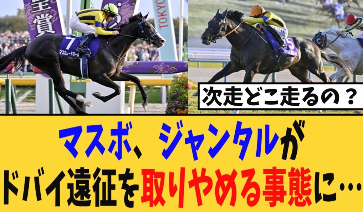 【ドバイWC】中東情勢の影響でマスカレードボール、ジャンタルマンタルがドバイ遠征を取りやめる事態に・・・【競馬反応集】
