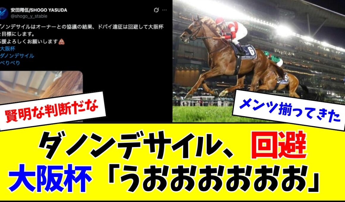 ダノンデサイル、ドバイ遠征見送り！ベリーベリー大阪杯にw w w