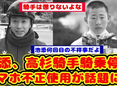 【競馬の反応集】池添、高杉2名の騎手がスマホの不適切使用で騎乗停止が話題に！！【競馬】