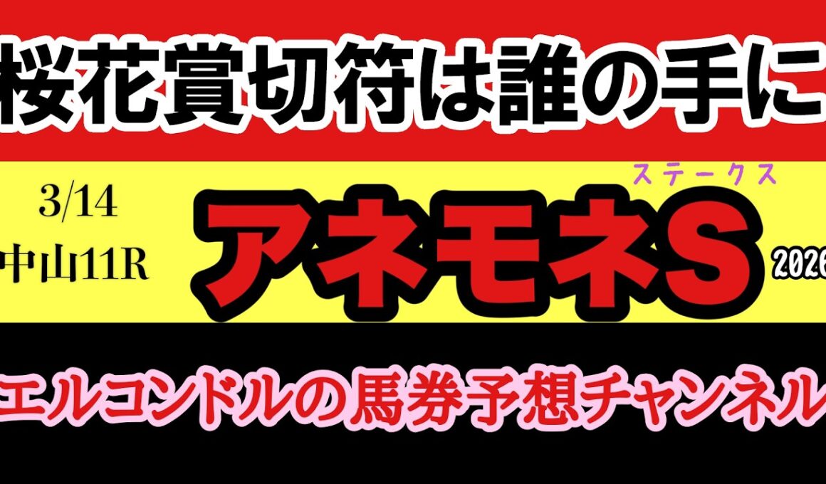 エルコンドルのアネモネステークス2026予想｜桜花賞TRで権利争い激化！バルボアパーク・ディアダイヤモンドら激突！非凡な才能の伏兵が激戦を断つ！