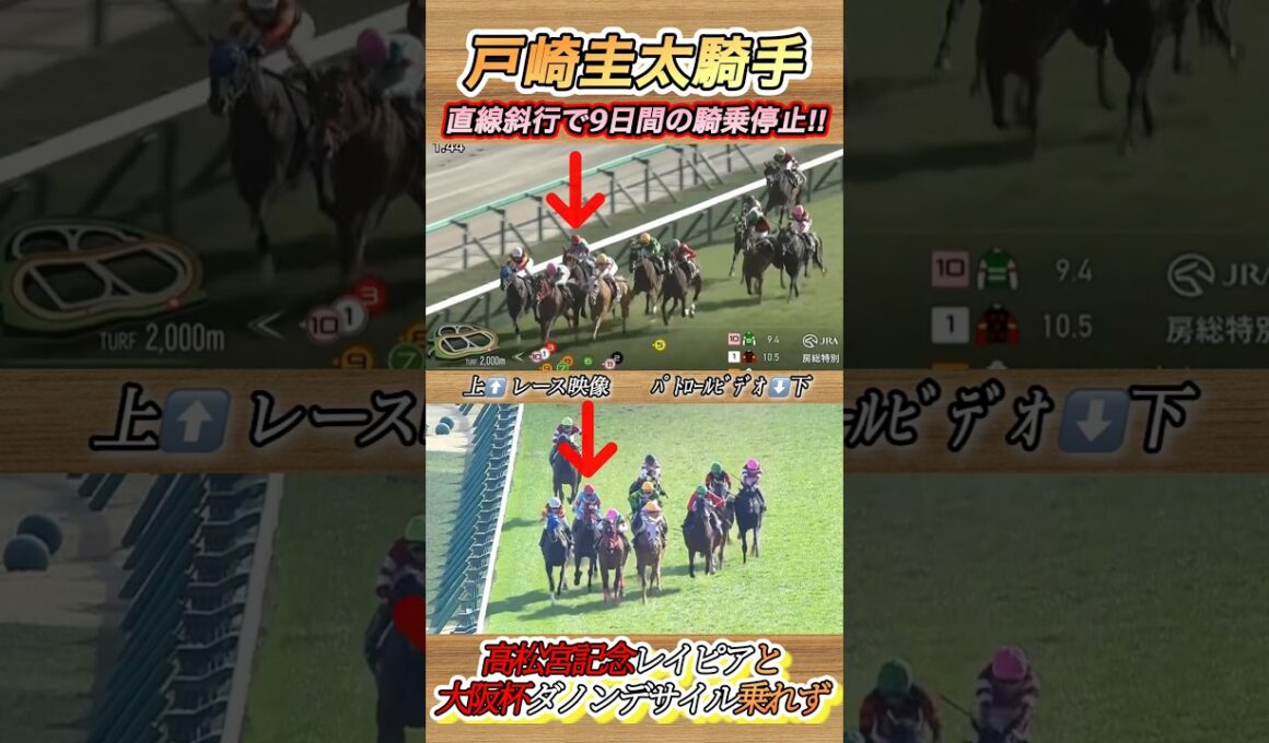 戸崎圭太騎手直線斜行で開催9日間騎乗停止で大阪杯ダノンデサイル乗れず…　#競馬  #戸崎圭太  #騎乗停止  #ダノンデサイル  #中山競馬場  #shorts