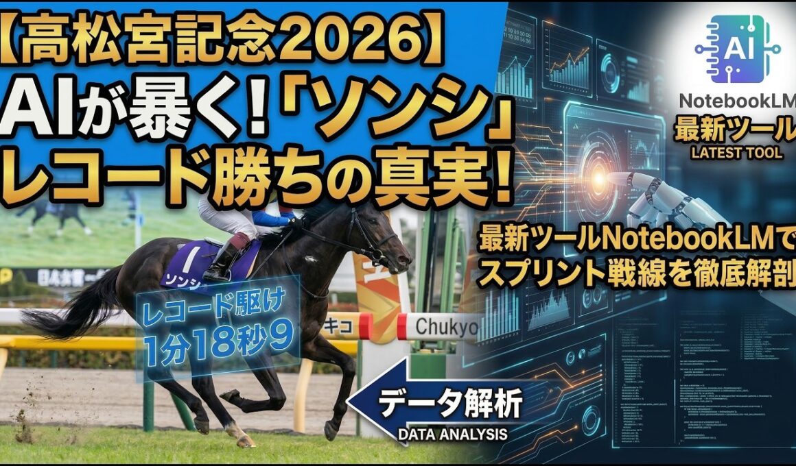 【高松宮記念2026】AIが暴く「ソンシ」レコード勝ちの真実！最新ツールNotebookLMでスプリント戦線を徹底解剖