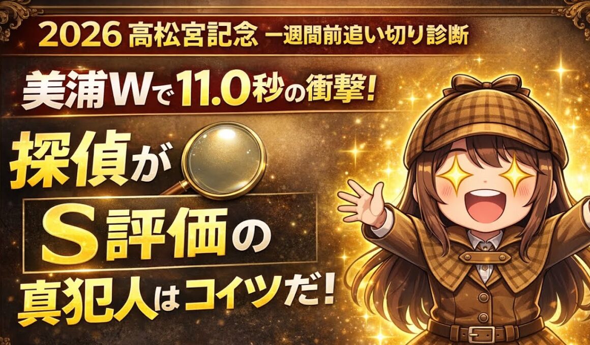【2026高松宮記念G1】1週前追い切り激走馬5選！天才探偵が暴く「S評価」の衝撃！