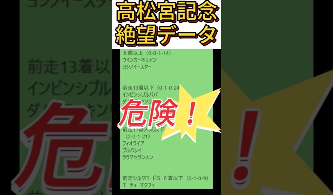 【高松宮記念】 2026　これは危険！【絶望データ】 001 #競馬予想 #shorts #高松宮記念