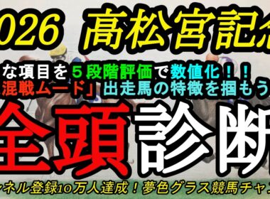 【全頭診断】2026高松宮記念！高いレベルで混戦！各馬の特徴を知っておきたい方へ！