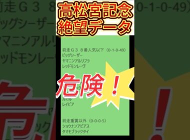 【高松宮記念】 2026　これは危険！【絶望データ】 002 #競馬予想 #shorts #高松宮記念