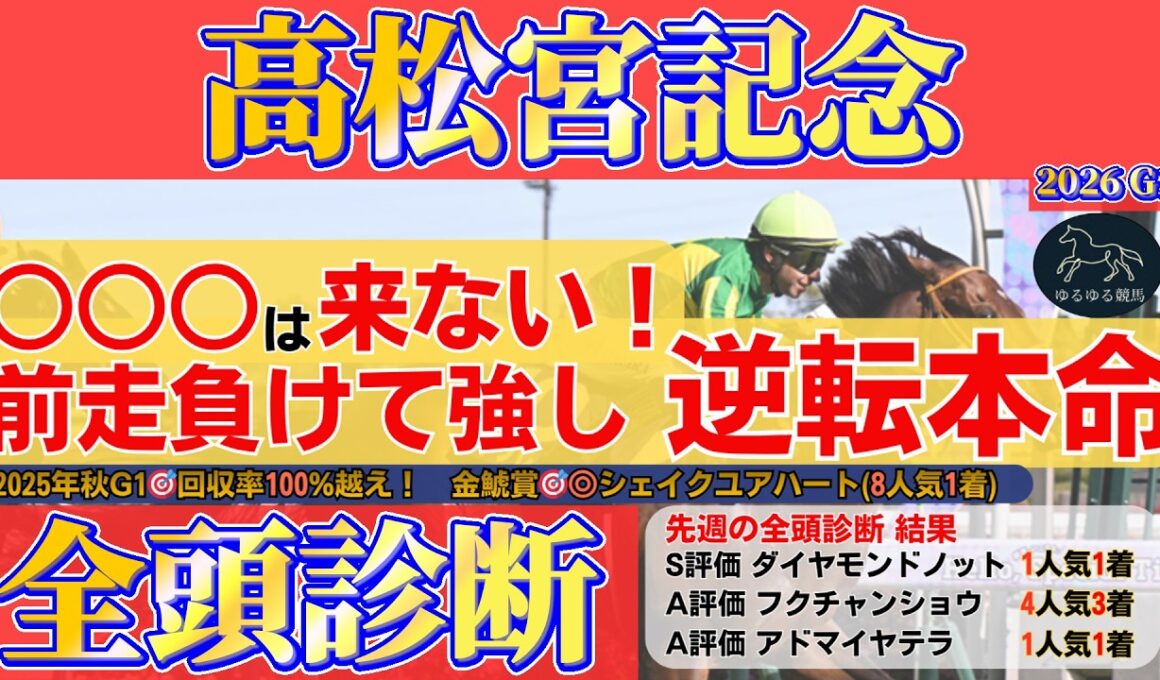 【高松宮記念2026 全頭診断】○○○が来ない理由と前走“負けて強し”の逆転本命を公開！