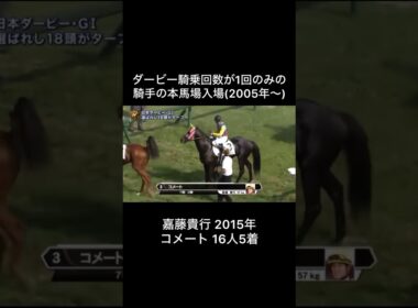 【競馬】ダービー騎乗回数が1回のみの騎手の本馬場入場 (2005年〜) (現役騎手を除く) #東京優駿 #日本ダービー #競馬 #本馬場入場