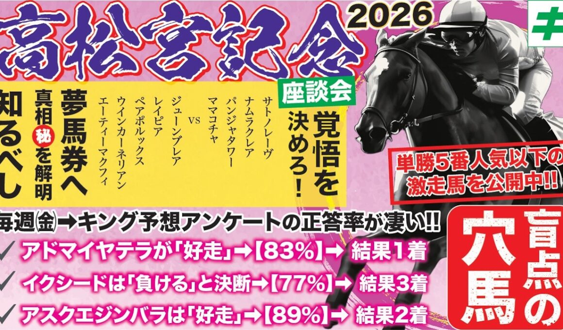 高松宮記念2026【予想/穴馬】23年は12番人気ファストフォースを指名！近４年→３年指名が爆走！今年も自信の爆穴を公開！