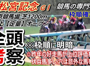 【高松宮記念2026】全頭考察 枠順と枠の並びは重要！穴馬として意外な馬を指定しました