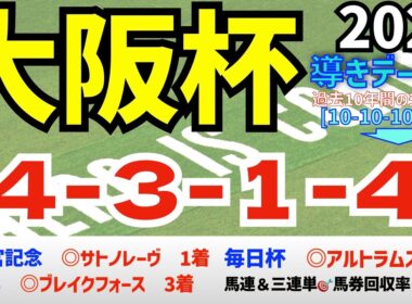 【大阪杯2026】　導きデータ編　過去10年間のデータから導かれた馬とは/先週　高松宮記念 ◎サトノレーヴ　マーチＳ◎ブレイクフォース　毎日杯◎アルトラムス【データ傾向】【競馬予想】