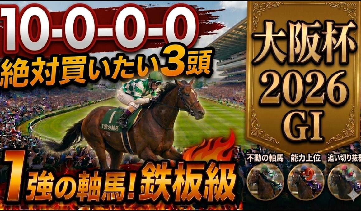 大阪杯2026 予想 【激アツデータ「10-0-0-0」該当！1強！好勝負必至！1人気ではない「軸馬」はアレ ／ 激穴！「絶対買いたい5人気」はアレ ／ 発表！絶対買いたい3頭】