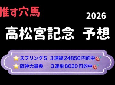 【競馬予想】　高松宮記念  2026  予想