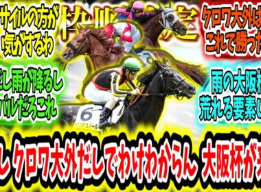 『【枠順確定】前日雨だしクロワデュノール大外だしでわけわからん大阪杯が来る‼』に対するみんなの反応【競馬の反応集】