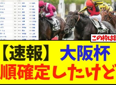 【速報】大阪杯    枠順確定したけど…【競馬】