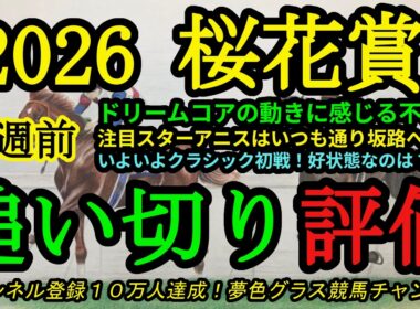 【1週前追い切り評価】2026桜花賞！有力ドリームコアの気になる点は？スターアニスはいつも通り坂路へ！
