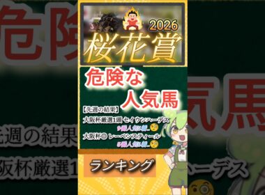 桜花賞2026年 危険な人気馬ランキング