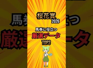 [桜花賞2026] 馬券に役立つ厳選データTOP3 #競馬 #shots #競馬ショート #桜花賞 #レース分析 #予想 #競馬予想 #ランキング