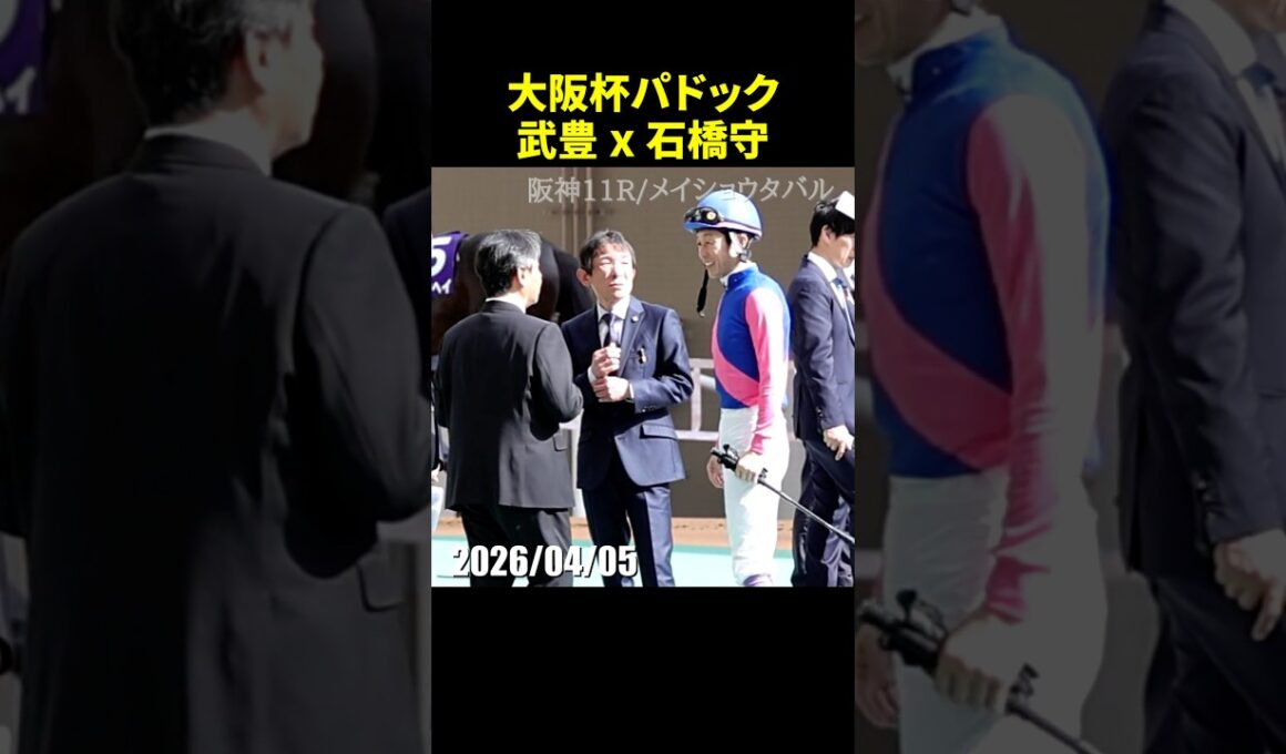 大阪杯パドックで武豊騎手と石橋守調教師が談笑しているようす #武豊 #競馬 #shorts