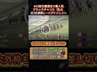 【ブラックチャリス】 桜花賞想定11番人気！近3走ダイジェスト　#競馬  #桜花賞  #ブラックチャリス  #津村明秀  #shorts