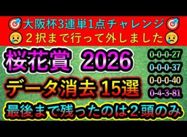 桜花賞2026 【消去データ15選】　最後まで残ったのは2頭のみ