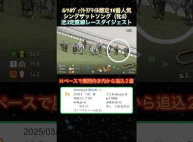 【シングザットソング】 ヴィクトリアマイル想定16番人気！近3走ダイジェスト  #競馬  #ヴィクトリアマイル  #シングザットソング  #shorts