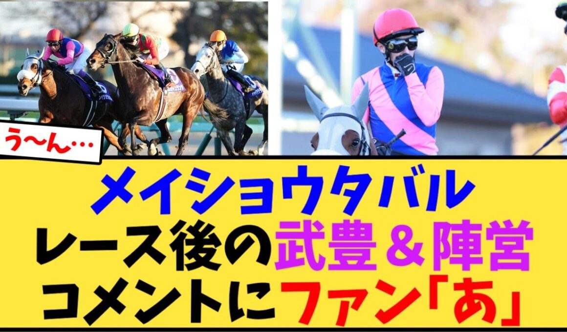 【有馬記念】メイショウタバル、レース後の武豊＆陣営コメントにファン｢あ｣【競馬反応集】