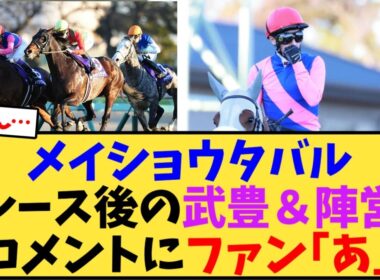 【有馬記念】メイショウタバル、レース後の武豊＆陣営コメントにファン｢あ｣【競馬反応集】