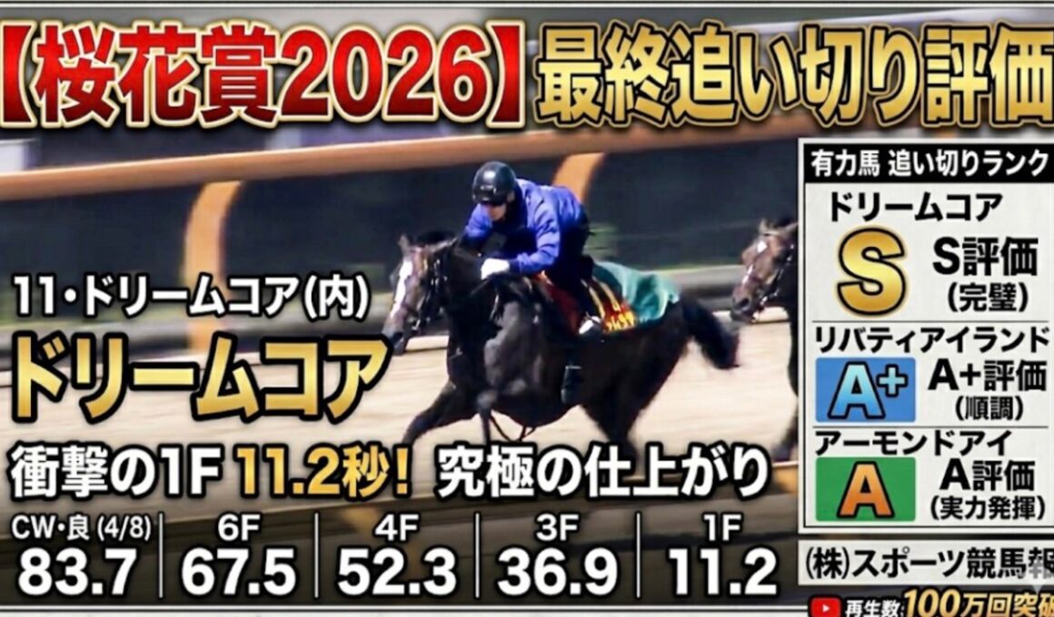 🎯【桜花賞2026】最終追い切り評価 | 1週前B＋のドリームコア最終では⁉️スターアニスは最終でも‼️リリージョワの馬体センスに注目したい‼️そしてギャラボーグの嫌嫌が出るのか⁉️立ち直れる‼️