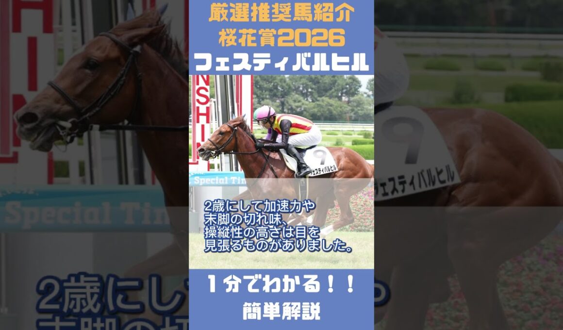 【桜花賞2026】一分で分かる！推奨馬5頭簡単紹介！ #shorts #競馬予想 #桜花賞