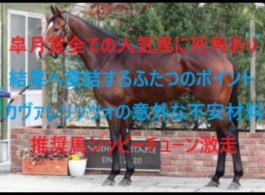皐月賞　結果へ直結するふたつのポイント　全ての人気馬に死角あり　カヴァレリッツォの意外な不安材料　調教推奨馬ジッピーチューン激走