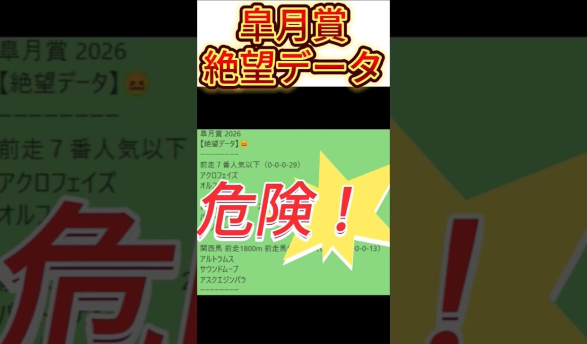 皐月賞 2026　これは危険！【絶望データ】 002  #競馬予想 #皐月賞2026
