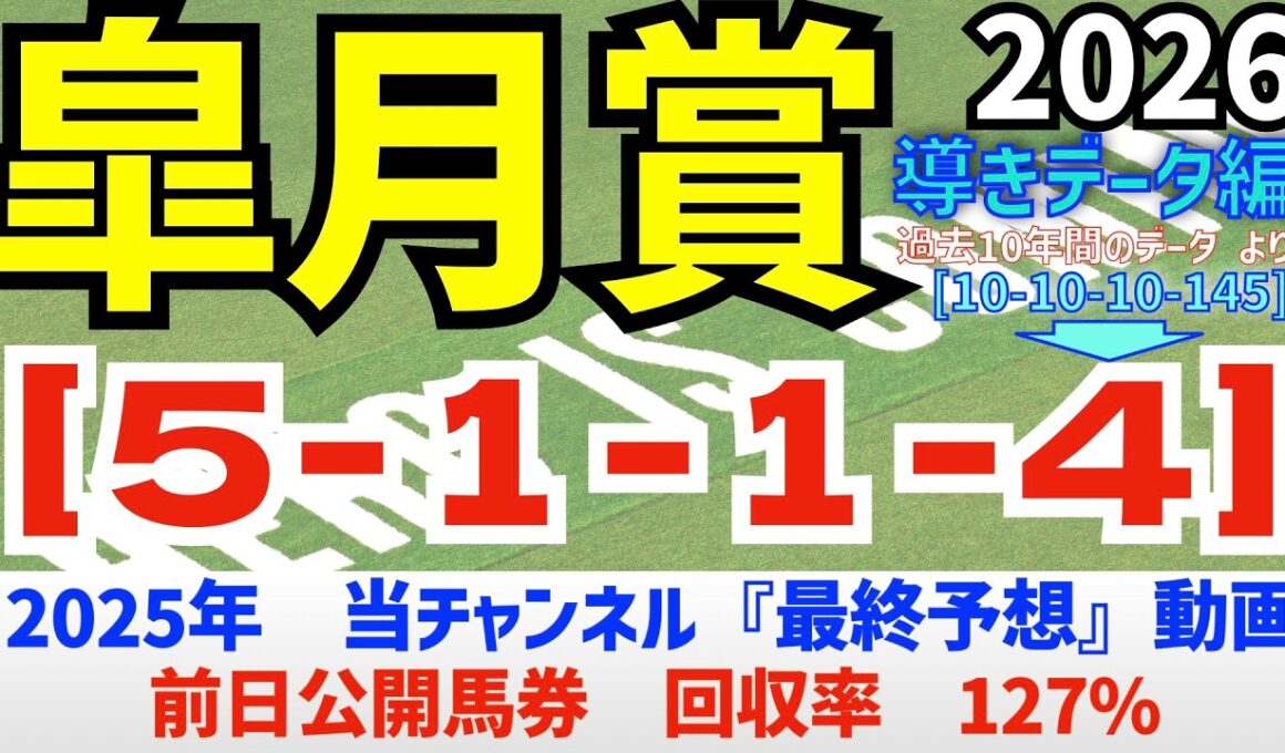 【皐月賞2026】　導きデータ編　過去10年間のデータから導かれた馬とは//2025年の馬券回収率は127％/単勝回収率は二年連続100％以上【データ傾向】【競馬予想】
