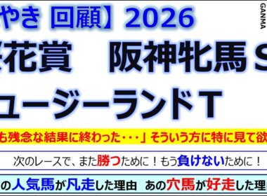 【ぼやき回顧】桜花賞＆阪神牝馬ステークス＆ニュージーランドトロフィー＜2026＞